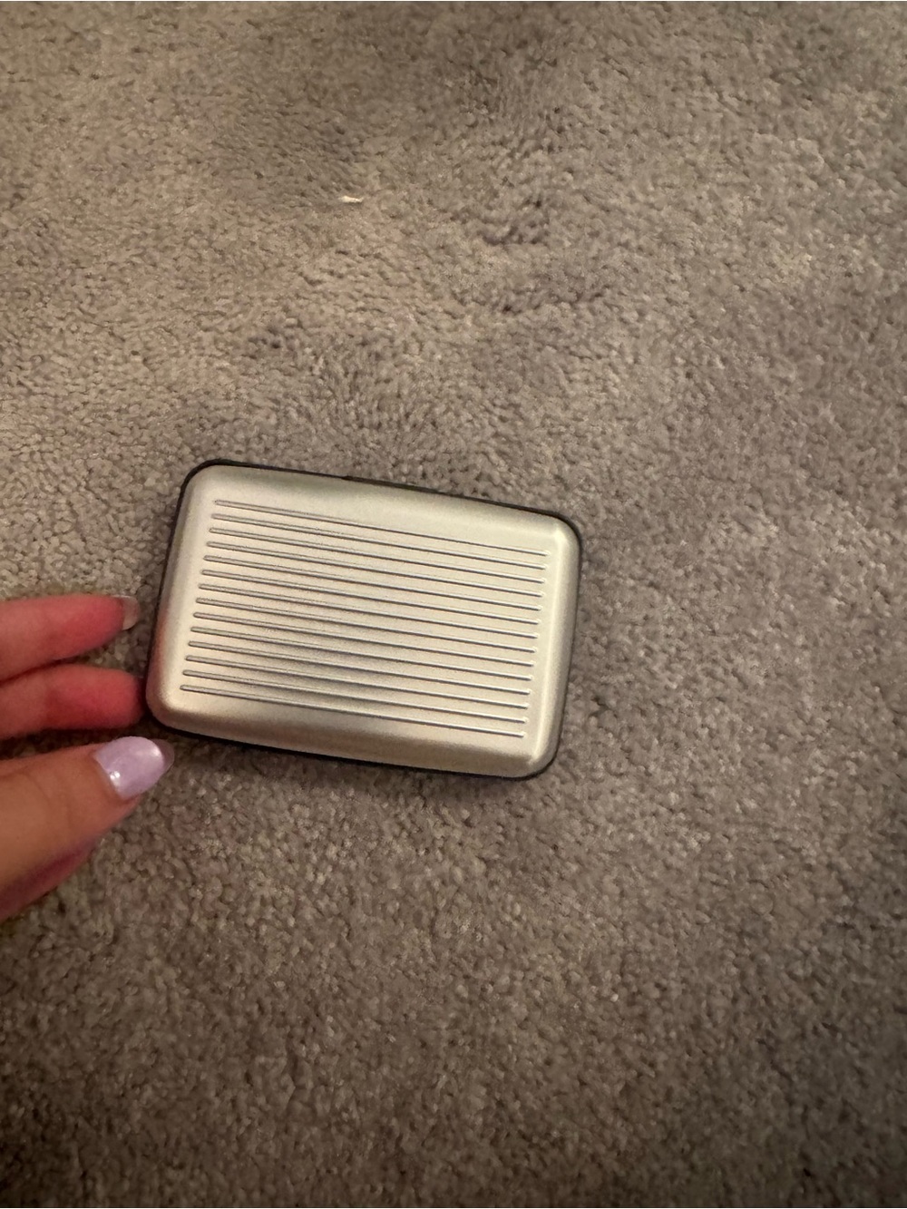 Portable Silver Card & Accessory Holder - Slim Metal Case